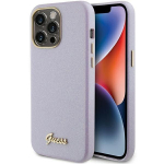 Tagakaaned Guess  Guess Glitter Glossy Script case for iPhone 15 Pro - lilac
