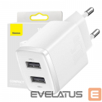 Adaptrid Baseus Baseus Compact Quick Charger, 2x USB, 10.5W (white)
