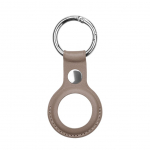 Nutika sildi tarvik iLike  AirTag PU Leather Key Ring Keychain Case Dark Brown