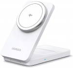 Juhtmeta laadija Ugreen Wireless Charger 2in1,20W,Qi2 45057 iPhone, AirPods White