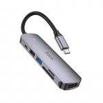 Muu arvutitarvik Hoco  Adapter HUB 6in1 (HDTV+USB 3.0+USB 2.0+SD+TF+PD) USB-C Hoco HB28 black