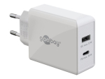 Kontroller Goobay  61674 Dual USB-C PD Fast Charger (30 W), White