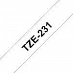 Tarvikud ja tarvikud Brother  TZ-231 Laminated Tape Black on White, TZe, 8 m, 1.2 cm