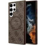 Tagakaaned Guess  Guess 4G Collection Leather Metal Logo MagSafe Case for Samsung Galaxy S24 Ultra - Brown