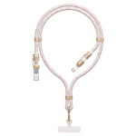 Muud kaubad Dudao  Dudao L20MAX 4in1 Cable / Lanyard USB-A / USB-C / Lightning PD QC 65W 1.5m - Pink