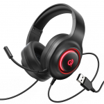 K&otilde;rvaklapid QCY  QCY V200 Pro Wired Gaming Headphones with 7.1 Sound and Detachable Microphone - Black