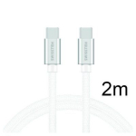 Kaabel swissten  Swissten Textile Universāls Quick Charge 3.0 USB-C uz USB-C Datu un Uzlādes Kabelis 2 m Sudraba