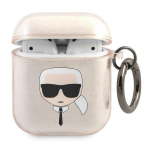 Tagakaaned Karl Lagerfeld  Karl Lagerfeld Glitter Karl's Head Case for AirPods 1/2 - Gold