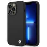 Tagakaaned BMW  BMW Silicone Metal Logo Case for iPhone 14 Pro Max - Black