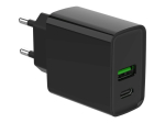 Kontroller Gembird  TA-UC-PDQC20-01-BK 2-port 20W USB fast charger,Black