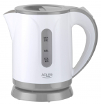 Veekeetja Adler  Kettle AD 1371g Electric, 850 W, 0.8 L, Stainless steel/Polypropylene, 360&deg; rotational base, White/Grey