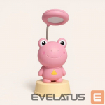 Laualamp Kiddyz NL2 Space Froggy Kids Night Light Desk Lamp (20x10cm) with USB Power & pencil sharpener Pink