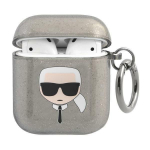 Tagakaaned Karl Lagerfeld  Karl Lagerfeld Glitter Karl's Head Case for AirPods 1/2 - Black