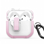 Korpus k&otilde;rvaklappidele Dux Ducis - AirPods 4 PECP Series PC+TPU Cover with Hook White Pink