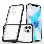 Tagakaaned Hurtel  Clear 3in1 case for iPhone 12 Pro Max case gel cover with frame black