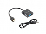 Monitori tarvik Lanberg HDMI, Mini Jack 3.5 mm, VGA Adapter | AD-0017-BK | 20 m