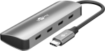 Laadija Goobay  76565 Slim 4-Port USB-Hub, USB-C  auf USB-C , 10 Gbit/s, Grey