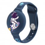 Tagakaaned Hurtel AirTag Case Silicone Wristband for Kids - Navy Blue with Astronaut