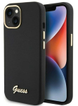 Tagakaaned Guess Apple iPhone 15 / 14 / 13 6.1 hardcase Silicone Script Metal Logo Black