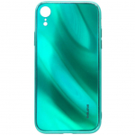 Tagakaaned Evelatus Apple iPhone XR Water Ripple Full Color Electroplating Tempered Glass Case Green