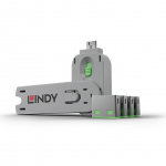 Moodulid ja transiiverid LINDY  USB PORT BLOCKER 4PACK/GREEN 40451
