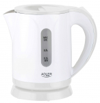 Veekeetja Adler  Kettle AD 1371w Electric, 850 W, 0.8 L, Stainless steel/Polypropylene, 360&deg; rotational base, White