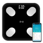 Kaalud CP Universal B2 Glass Bluetooth Smart Body Scale with Progress Sync App for Android/iOs (0.1-180kg) Black