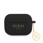 Korpus k&otilde;rvaklappidele Guess - AirPods Pro 4G Charm Silicone Case Black