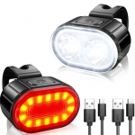 LED taskulamp Elight LED Bicycle Light Set USB Rechargeable Headlight & Taillight Black