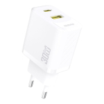 Adaptrid Dudao  Dudao A27TEU PD 30W GaN USB-A USB-C Wall Charger - White