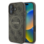 Tagakaaned Guess  Guess 4G Ring Classic Logo MagSafe iPhone 16 Plus Case - Brown
