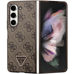 Tagakaaned Guess  Guess Leather 4G Triangle Strass case for Samsung Galaxy Z Fold 5 - brown
