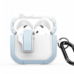 Korpus k&otilde;rvaklappidele Dux Ducis - AirPods 4 PECP Series PC+TPU Cover with Hook White Blue