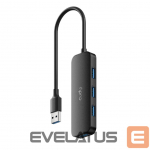 Ruuterid Cudy UH40A PortMate USB-A to 4-Port USB 3.0 Hub 5Gbps Data Only Plastic Compact Black