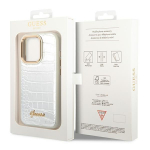 Tagakaaned Guess  Guess Croco Collection case for iPhone 14 Pro 6.1" - silver
