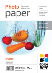 Kontoritarbed ColorWay Matte Photo Paper, 50 sheets, A4, 190 g/m&sup2;