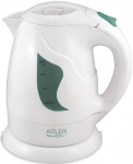 Veekeetja Adler  AD 08 Standard kettle, Plastic, White, 850 W, 1 L, 360&deg; rotational base