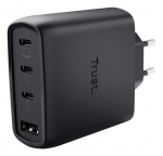 Laadijad ja juhtmed Trust MOBILE CHARGER WALL MAXO 65W/4-PORT GAN BLACK 26067