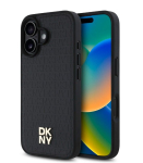 Tagakaaned DKNY Apple iPhone 16 Plus PU Leather Repeat Pattern Stack Logo MagSafe Case Black