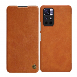 Tagakaaned Nillkin  Nillkin Qin Case Case for Xiaomi Redmi Note 11T 5G / Note 11S 5G / Note 11 5G (China) / Poco M4 Pro 5G Camera Cover Holster Cover Flip Case Brown