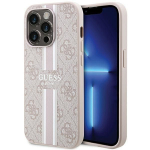 Tagakaaned Guess  Guess 4G Printed Stripes MagSafe case for iPhone 15 Pro - pink