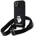 Tagakaaned Karl Lagerfeld  Karl Lagerfeld KLHCP15SSCBSCNK iPhone 15 6.1" hardcase black/black Crossbody Silicone Choupette