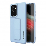 Tagakaaned Wozinsky - Wozinsky Kickstand Case Silicone Case with Stand for Samsung Galaxy S21 Ultra 5G Light Blue