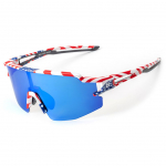 Muud kaubad Rockbros  Rockbros Polarized Cycling Glasses with UV Protection and Corrective Insert Blue Lenses - USA Pattern - White
