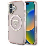 Tagakaaned Guess  Guess IML Metal Mountain Logo MagSafe iPhone 16 Case - Pink