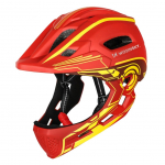 Jalgratta tarvik Wozinsky  Wozinsky Kids' Full Face Bike Helmet with USB Rear Light S - Red and Yellow