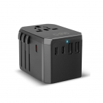 Adaptrid SBS  SBS Universal GaN Travel Adapter 70W 3xUSB-C 2xUSB-A with Case - Black