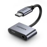 Muud kaubad Ugreen Ugreen CM193 50596 audio adapter two-port USB-C (male) - mini jack 3.5mm / USB-C (female) - gray - OUTLET