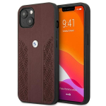 Tagakaaned BMW  BMW Leather Curve Perforate Case for iPhone 13 mini - Red