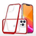 Tagakaaned Hurtel  Clear 3in1 case for iPhone 14 Pro Max silicone cover with frame red